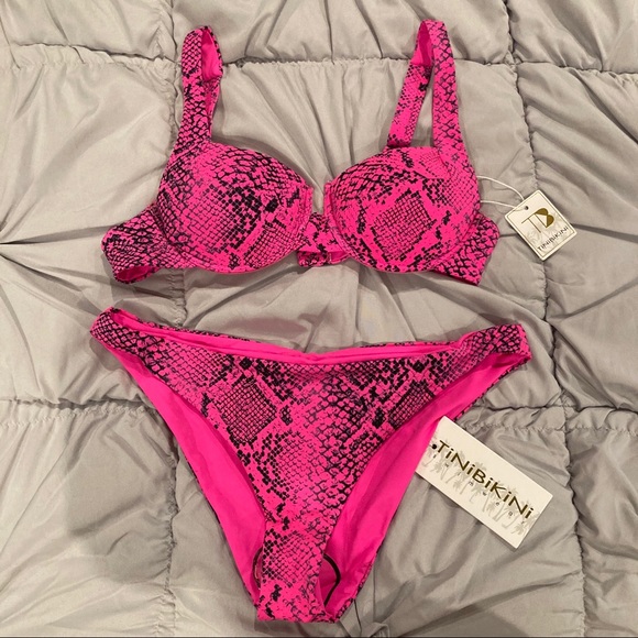 snakeskin underwire bikini